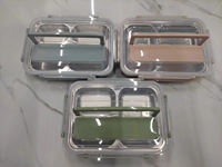 Tiffin Box Bento Lunch Box pour enfants/adultes en acier inoxydable 304 sac de transport chauffe-aliments baguettes/cuillère/baguettes ensemble couvercle en plastique
