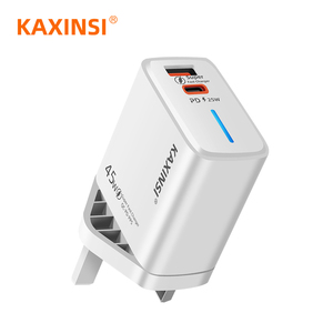 Sạc Anh cắm 45W PD + qc3.0fast sạc cho iPhone điện thoại di động/máy tính bảng/<span class=keywords><strong>PS3</strong></span>/PS4 với cáp để đi du lịch đèn màu xanh kaxinsi KC-285 - Product Image 1