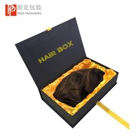 Boîte d'emballage personnalisée pour perruques avec logo, boîte cadeau rigide en papier pour extensions de cheveux, pelliculage mat, gaufrage, vente en gros