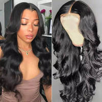 Parrucca Frontale 13*4 di Alta Qualità per Donne, Alla Moda, Trasparente, Ondulata Profonda, Riccioli Sciolti, Fibra Sintetica, Afro Nera