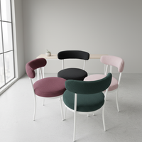 Chaise de réception empilable en tissu avec structure métallique, couleur noire ou blanche, pour mariage, événement ou restaurant