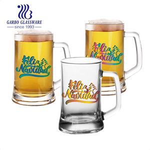 Vaso de cerveza de 400ml con diseño personalizado, vaso de cerveza de cristal grande, venta al por mayor, barato - Product Image 1
