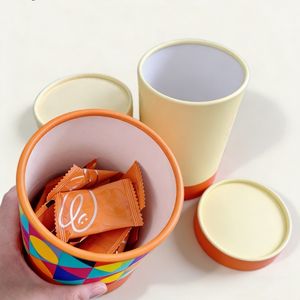 Cajas de Cartón Redondas Ecológicas Personalizadas para Suplementos de Salud, Empaquetado de Cilindros para Comestibles, Tubos de Papel Kraft para Gomitas - Product Image 6
