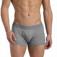 Celana Boxer Pria Katun Stretch Berkualitas Tinggi, Low-Rise, Bernapas, Rajutan, Logo Custom, Warna Solid, Klasik, Tanpa Jahitan