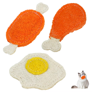 3 styles modernes de jouets à mâcher pour chat en loofah naturel, jouets de dentition amusants pour chatons, éliminateur de tartre pour chat - Product Image 1