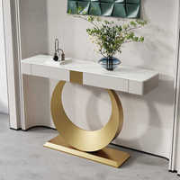Nouvelle console de luxe moderne chinoise en pierre, table d'appoint simple pour couloir, armoire murale de porche, meuble de salon avec tiroir en métal