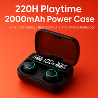 Écouteurs AI M10 Bt5.1 Écran intelligent Écouteurs sans fil Étui de charge 2000mAh Fabrication OEM Personnalisé Longue durée de vie de la batterie TWS