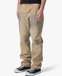 Джинсы мужские прямого кроя из денима с вышивкой, винтажные, с эффектом потертости, новый дизайн 2026 года - Product Image 2