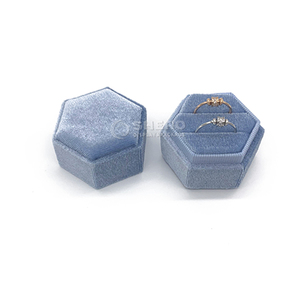 Octagonal Velvet <b>Ring</b> Box Wholesale Multi Color Options Retail Display In Boutiques for Jewelry <b>Storage</b> Gift Giving - Product Image 4