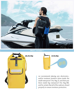 Tùy Chỉnh 40L + 2L Không Thấm Nước Khô Túi Ba Lô Ngoài Trời Đi Bộ Đường Dài Cắm Trại Cuộn Top Khô Bao Túi Ba Lô - Product Image 4