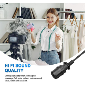 Boya BY-M1 Pro 3.5mm ไมโครโฟนแบบมีสายรอบทิศทาง, คอนเดนเซอร์ lavalier lapel สำหรับ <span class=keywords><strong>iPhone</strong></span> PC สมาร์ทโฟนกล้องสตรีมมิ่ง - Product Image 5