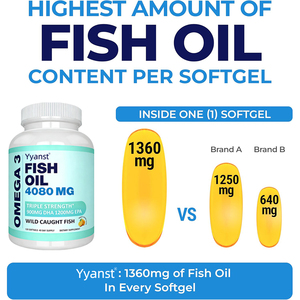 Aceite de pescado omega-3 certificado de marca privada con alto contenido de EPA y DHA para la salud ocular y el apoyo inmunológico, en cápsulas blandas, muestra gratuita. - Product Image 6