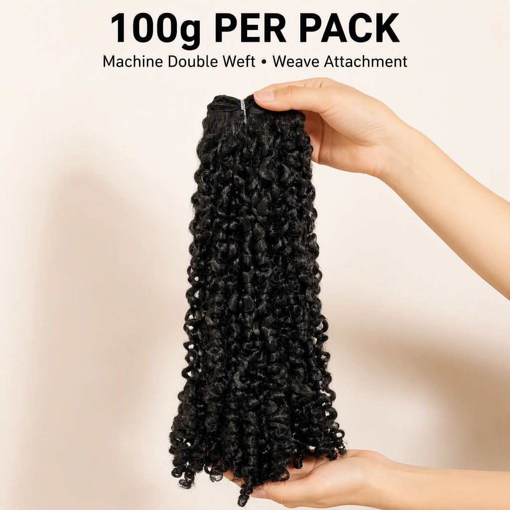 KAMA Wholesale Soft Mixed Blended Human Hair Bundles Cheap Pixie Curly Weaving Hair Weft for Black Hair Women - Factory Detail View 3