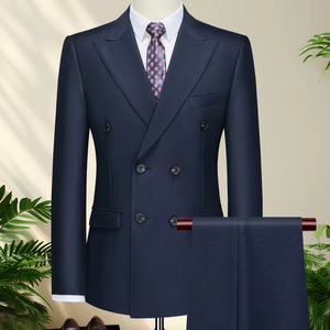 Di alta qualità professionale professionale da uomo doppiopetto classico britannico Business formale abito da uomo gentiluomo 2 pezzi - Product Image 3