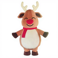 Costume de mascotte de renne de Noël gonflable CE le plus vendu, costume de personnage animal de cosplay de dessin animé pour adulte