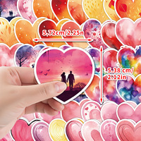 Autocollants en vinyle imperméables réutilisables pour la Saint-Valentin, décorations amoureuses, accessoires décoratifs pour bouteilles, décorations de vacances pour mobiles