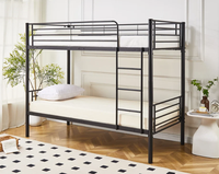 Cama litera industrial de metal negro para fábrica