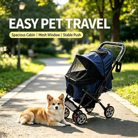Poussette pliable pour animaux de compagnie JXB PG301, 4 roues, fenêtre en maille, pour chiens et chats de petite et moyenne taille, pour les voyages