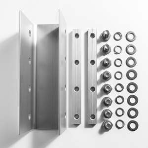 Kit de connecteurs de poutre solaire en aluminium, raccord de poutre principale PV avec kit de boulons complet, résistant au vent de 60 m/s et à la neige de 3 KN/m², taille personnalisée OEM - Product Image 1