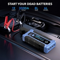 Démarreur d'urgence portable 12 V pour batterie de voiture, pour jusqu'à 10 L de diesel ou 7 L d'essence