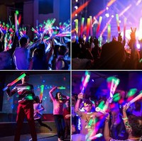 Bâtons lumineux en mousse à LED pour concert Bâtons Cheer Tube Glow in the Dark Bâton clignotant de mariage Jouets Cadeaux de fête des mères Fournitures de fête
