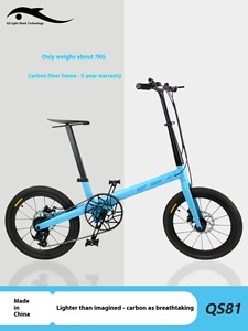 Bicicletta Ibrida in Fibra di Carbonio da 20 Pollici Light Shark Technology, Super Leggera, Pieghevole, per il Tempo Libero e il Pendolarismo Urbano, in Fibra di Carbonio Variabile - Product Image 6