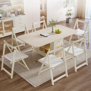 Set <span class=keywords><strong>Tavolo</strong></span> da <span class=keywords><strong>Pranzo</strong></span> Pieghevole per 5 Persone, <span class=keywords><strong>Tavolo</strong></span> da Cucina con Struttura in Legno, <span class=keywords><strong>Salvaspazio</strong></span> ed Estensibile per Sala da <span class=keywords><strong>Pranzo</strong></span> e Ristorante - Product Image 2