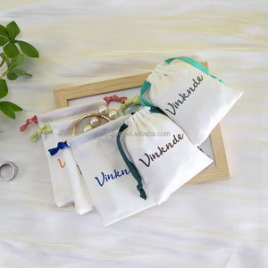 8*10cm High End Fine Jewelry Earrings Package Watch Storage <b>Silk</b> Satin Pouch Luxury White Brooches Packing Bag with Ribbon - Product Image 2