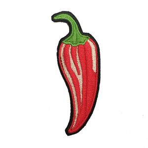 Cute Chili Pepper Iron-<b>On</b> Embroidered <b>Patches</b> with Cartoon Logo Custom Design <b>Sewing</b> <b>on</b> Twill Fabric Round Shape for Clothing - Product Image 1
