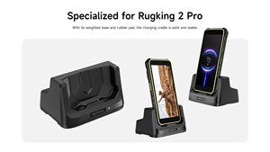 แท่นชาร์จไร้สายแบบพกพา 10W สูงสุด 5V/2A สำหรับ RugKing 2 Pro แท่นชาร์จ 2-in-1 แบบตั้งโต๊ะ ช่องจ่ายไฟคู่สำหรับโทรศัพท์ - Product Image 5