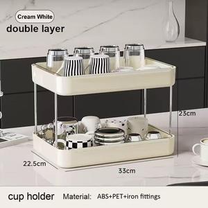 Venta al por mayor, organizador multifunción, sentido avanzado, taza de lujo, hogar, debajo del fregadero, estante de plástico multicapa para grietas - Product Image 6