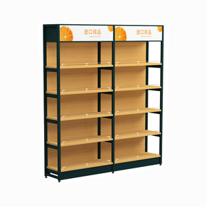 Nhà máy trực tiếp siêu thị cửa hàng gỗ sản phẩm hiển thị đứng Rack hiển thị kệ với đèn LED ánh sáng - Product Image 4