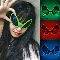 Lunettes de soleil lumineuses LED SHENGDIAN SD-YJ-02 Alien Et Personality Cool, verres noirs, pour fêtes, Noël, Pâques, Halloween pour enfants