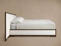 Lit Moderne de Luxe en Bois Massif avec Panneaux Rembourrés Design pour Chambres Parentales, Mobilier de Luxe pour Hôtels et Villas
