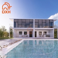 Maisons conteneurs modulaires préfabriquées à deux étages, démontables, en panneaux sandwich EPS, en kit plat, pour appartements et hôtels