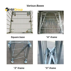 Opvouwbare Draagbare Beweegbare Zink Staal Inklapbare Magazijn Draadgaas Rolkooi Trolleys - Product Image 3