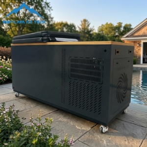 Baignoire <span class=keywords><strong>de</strong></span> trempage à froid en cèdre <span class=keywords><strong>de</strong></span> qualité supérieure pour jardin - <span class=keywords><strong>Bain</strong></span> <span class=keywords><strong>de</strong></span> glace en acier inoxydable 304 avec refroidisseur 1,5 CV pour le bien-être en extérieur - Product Image 1