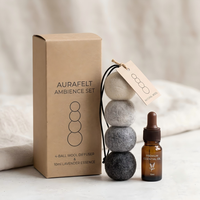 Diffuseur de voiture personnalisé en feutre de laine, ornement suspendu pour rétroviseur, ensemble de boules diffuseuses d'huiles essentielles pour aromathérapie en vrac pour véhicule