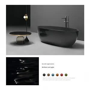 Baignoire ovale indépendante en résine transparente haut de gamme, colorée, pour usage domestique et hôtelier, vente en gros à Foshan - Product Image 4
