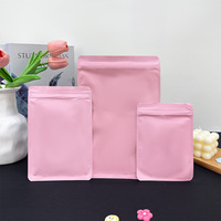 Sacs refermables mats rose en CPP, sacs opaque à fermeture éclair, pochettes vides, emballages élégants pour bijoux, petits cadeaux, sacs pour boîtes mystères