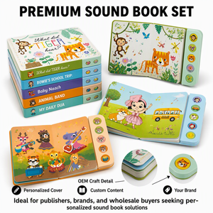 Livre sonore éducatif personnalisé avec module audio et bouton-poussoir pour enfants, impression sur mesure, vente en gros, MOQ1000 - Product Image 5