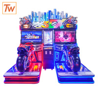 Máquina de videojuegos simuladora de carreras de coches de alta calidad, operada con monedas, para 2 jugadores, en venta.