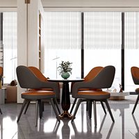 Chaises de salle à manger ergonomiques modernes en métal et cuir PU pivotantes pour la maison, les hôtels, les restaurants, les cafés - usage commercial