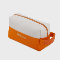 MINFUNG Trousse de Maquillage en Toile Grande Capacité avec Logo Personnalisé, Sac de Voyage Portable Tendance pour Femmes et Hommes
