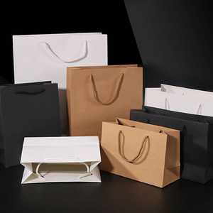Bolsa <span class=keywords><strong>de</strong></span> <span class=keywords><strong>papel</strong></span> kraft para compras <span class=keywords><strong>de</strong></span> comida, personalizada, color blanco y marrón, con mango, con tu logotipo, venta al <span class=keywords><strong>por</strong></span> <span class=keywords><strong>mayor</strong></span> - Product Image 2