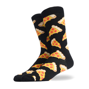Nuevos regalos para hombres <span class=keywords><strong>Crazy</strong></span> Happy Design Calcetín de algodón Novedad Divertido Comida fina Hamburguesa Patatas fritas Patrón Calcetines de vestir para hombre - Product Image 5