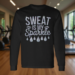 Camiseta de manga larga para gimnasio y entrenamiento Sweat Is My Sparkle - Product Image 3