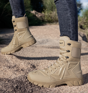 DSF54 LOKWT AS33 LOKWT BLACK GREEN KHAK Waterproof Leather Tactical <b>Boots</b> Extra-large Size Anti-slip <b>Hiking</b> Outdoor Anti-slip B - Product Image 4