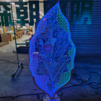 Lámpara LED Acrílica con Forma de Hoja Senzhao, Luz Decorativa RGB para Interiores y Exteriores