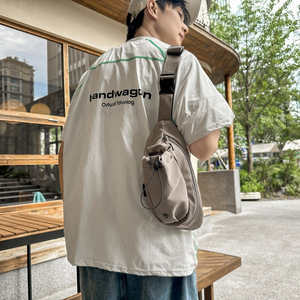 Blank Bag Small Batch with Printed LOGO Waterproof Nylon Chest Bag Waist Bag Water Cup Water Bottle Quick Access Sling Bag - Product Image 6